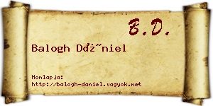 Balogh Dániel névjegykártya