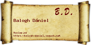 Balogh Dániel névjegykártya